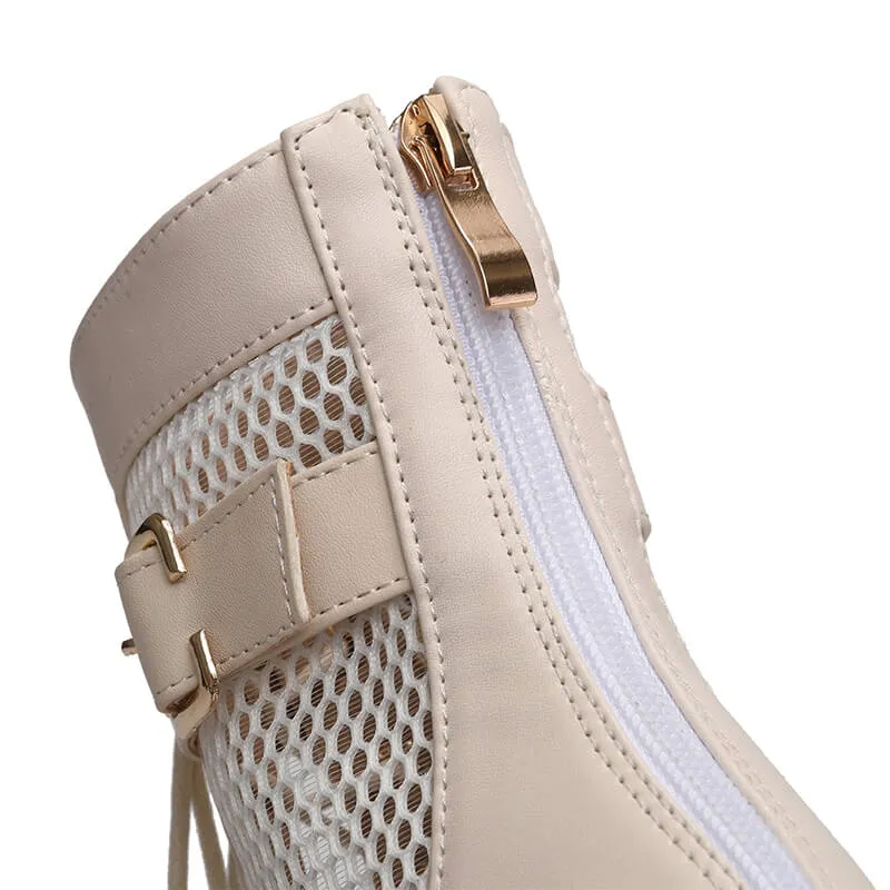 Women's Stiletto Sandals Open Toe Lace-Up Booties